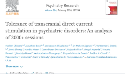 Tolerância da estimulação transcraniana por corrente contínua em transtornos psiquiátricos