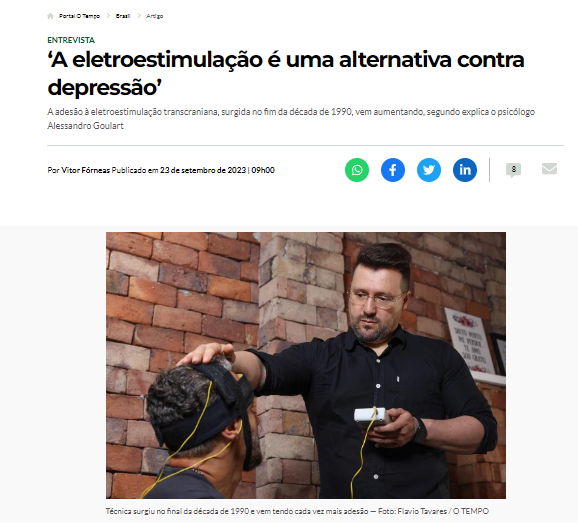 reportagem do jornal o tempo A eletroestimulação é uma alternativa contra depressão